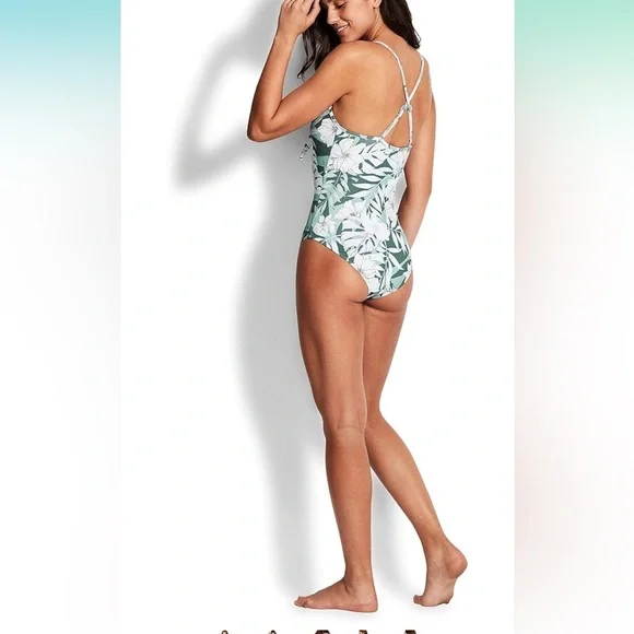 NWOT Seafolly Copacabana Tie Front One Piece size 6 us